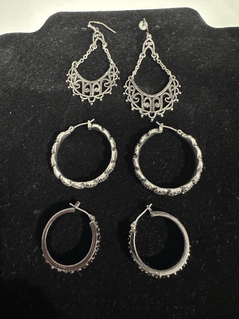 Beautiful Bundle of Earrings 3 Pairs Retro Classy Vintage